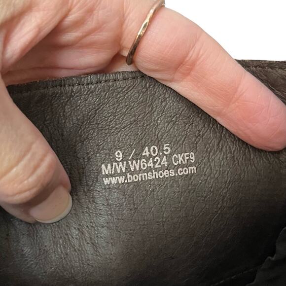 Born Navi Leather Knee High Boots Size 9 Cognac Brown Heeled Boho Equestrian - Picture 9 of 10